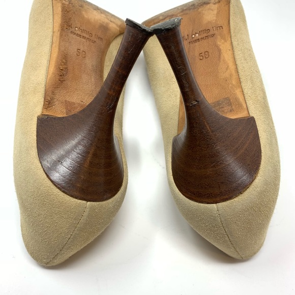 3.1 Phillip Lim Suede Stacked Heel Pumps - Picture 8 of 8